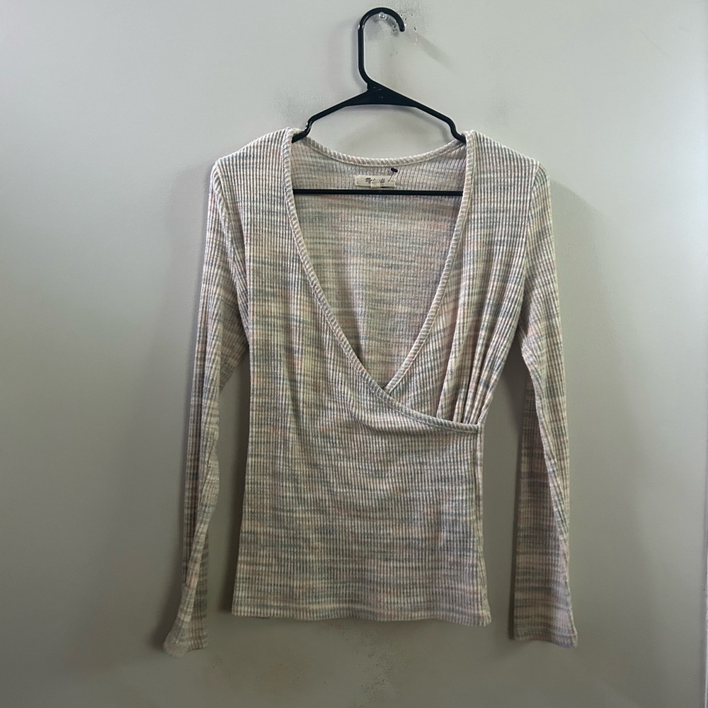 Madewell faux wrap blouse small